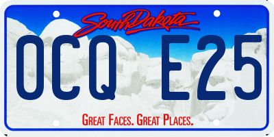 SD license plate 0CQE25