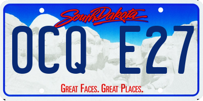 SD license plate 0CQE27