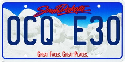 SD license plate 0CQE30