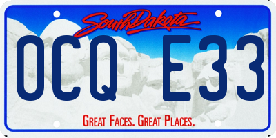 SD license plate 0CQE33
