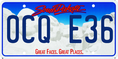 SD license plate 0CQE36
