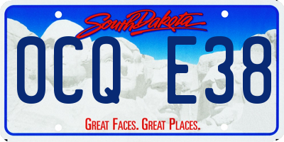 SD license plate 0CQE38