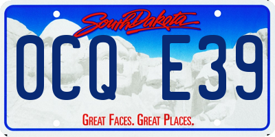 SD license plate 0CQE39
