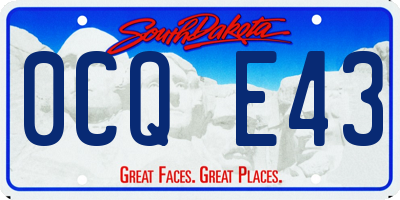 SD license plate 0CQE43