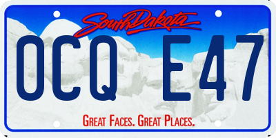 SD license plate 0CQE47