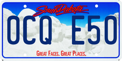 SD license plate 0CQE50