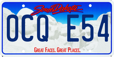 SD license plate 0CQE54