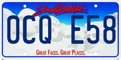 SD license plate 0CQE58