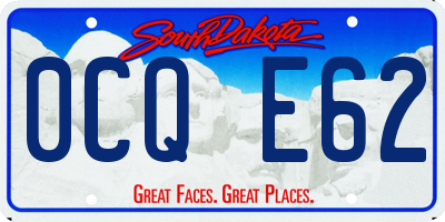 SD license plate 0CQE62
