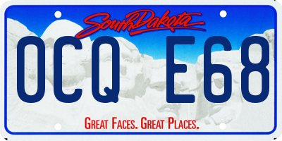 SD license plate 0CQE68