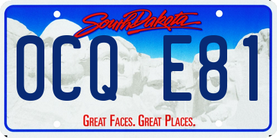 SD license plate 0CQE81