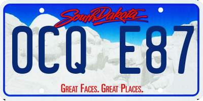 SD license plate 0CQE87