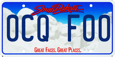 SD license plate 0CQF00