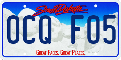 SD license plate 0CQF05