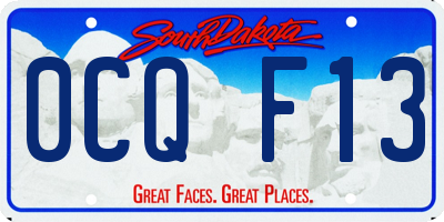 SD license plate 0CQF13
