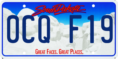 SD license plate 0CQF19