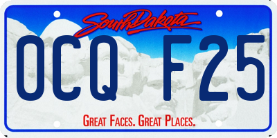SD license plate 0CQF25