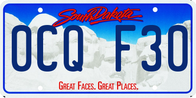 SD license plate 0CQF30