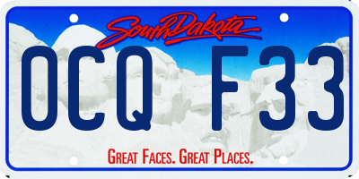 SD license plate 0CQF33