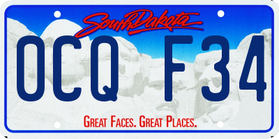 SD license plate 0CQF34
