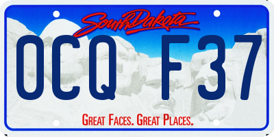 SD license plate 0CQF37