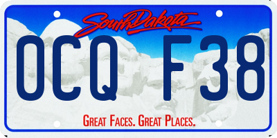 SD license plate 0CQF38