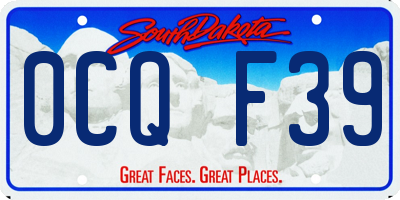 SD license plate 0CQF39