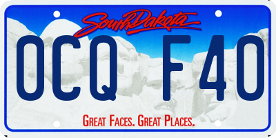 SD license plate 0CQF40