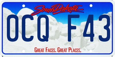 SD license plate 0CQF43
