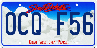 SD license plate 0CQF56