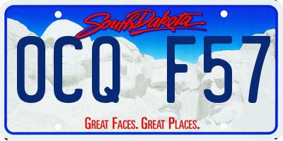 SD license plate 0CQF57