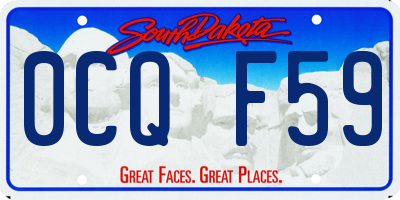 SD license plate 0CQF59
