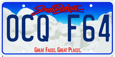 SD license plate 0CQF64