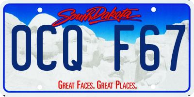 SD license plate 0CQF67