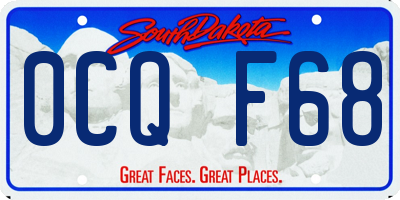 SD license plate 0CQF68