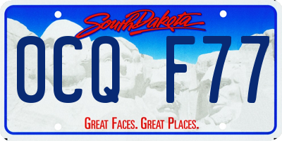 SD license plate 0CQF77
