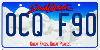 SD license plate 0CQF90