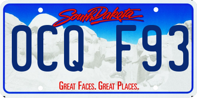 SD license plate 0CQF93