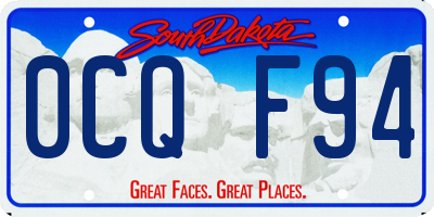 SD license plate 0CQF94