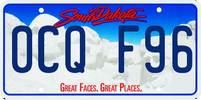 SD license plate 0CQF96