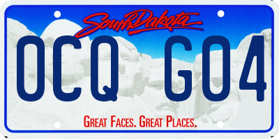SD license plate 0CQG04