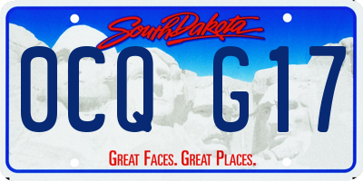 SD license plate 0CQG17