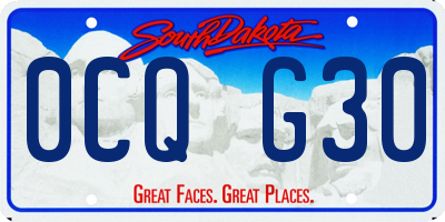 SD license plate 0CQG30