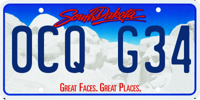 SD license plate 0CQG34