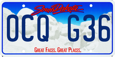 SD license plate 0CQG36