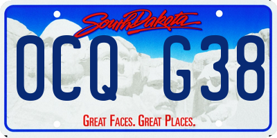 SD license plate 0CQG38