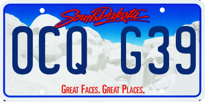 SD license plate 0CQG39