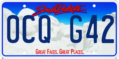 SD license plate 0CQG42