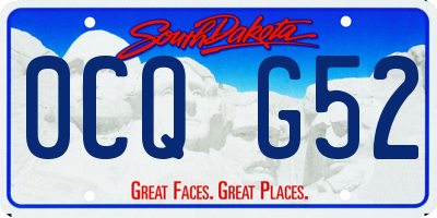SD license plate 0CQG52