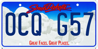 SD license plate 0CQG57